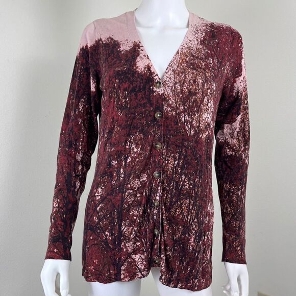 Kenneth Cole Women Size M Purple Pink Silk Knit Cardigan Sweater Button Office - Picture 11 of 15